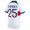 Original Fußballtrikot Paris Saint-Germain N.Mendes 25 Auswärtstrikot 2023-24 Für Herren